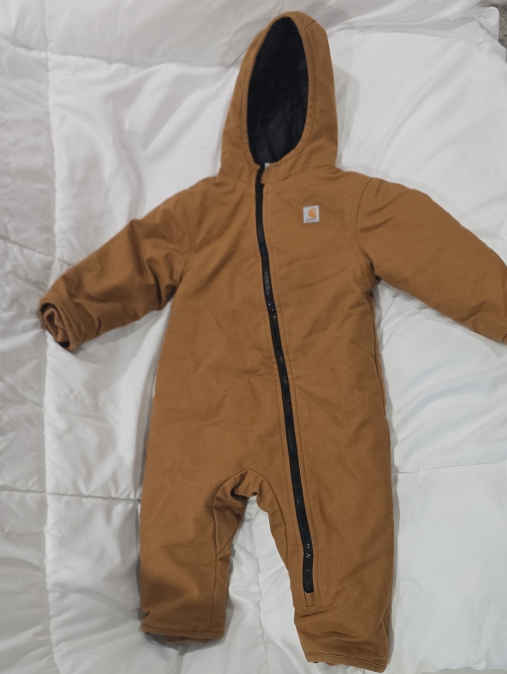 Carhartt Kids Hooded Quilted One-Piece in Carhartt Brown